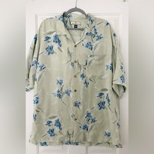 Vintage Tommy Bahama Silk tropical floral camp Hawaiian button up shirt size xl